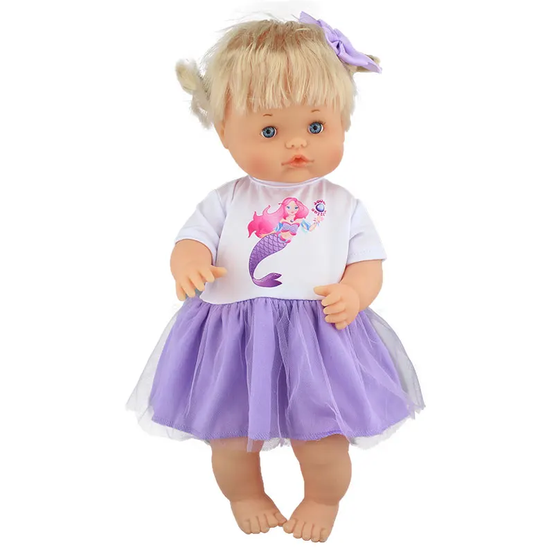 Новая Милая одежда, размер 40 см, 41 см, Nenucos Doll Nenuco Ropa y su Hermanita, фиолетовая футболка с длинными рукавами, штаны в фиолетовый горошек с шапочкой