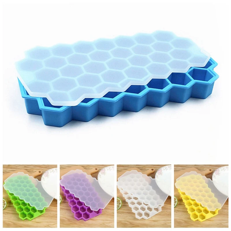 37 Grids Honeycomb Ice Cube Eco-Friendly Cavity Silicone Tray Mini Ice Cubes Milk Ice Mold Maker Honeycomb Shape Models New
