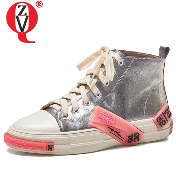 

ZVQ autumn new fashion ankle boots outside comfortable round toe cross-tied genuine leather women shoes drop shipping size 34-39