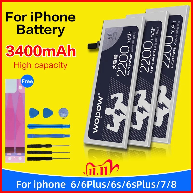 

Mobile Phone Batterie For iPhone 6S 6 7 8PLUS Battery High Capacity Replacement Original Rechargeable Smartphone With A Powerful