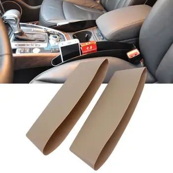 

POSSBAY 2Pcs Matte Black / Beige Catch Catcher Storage Organizer Box Caddy Car Seat Slit Pocket Car Cover