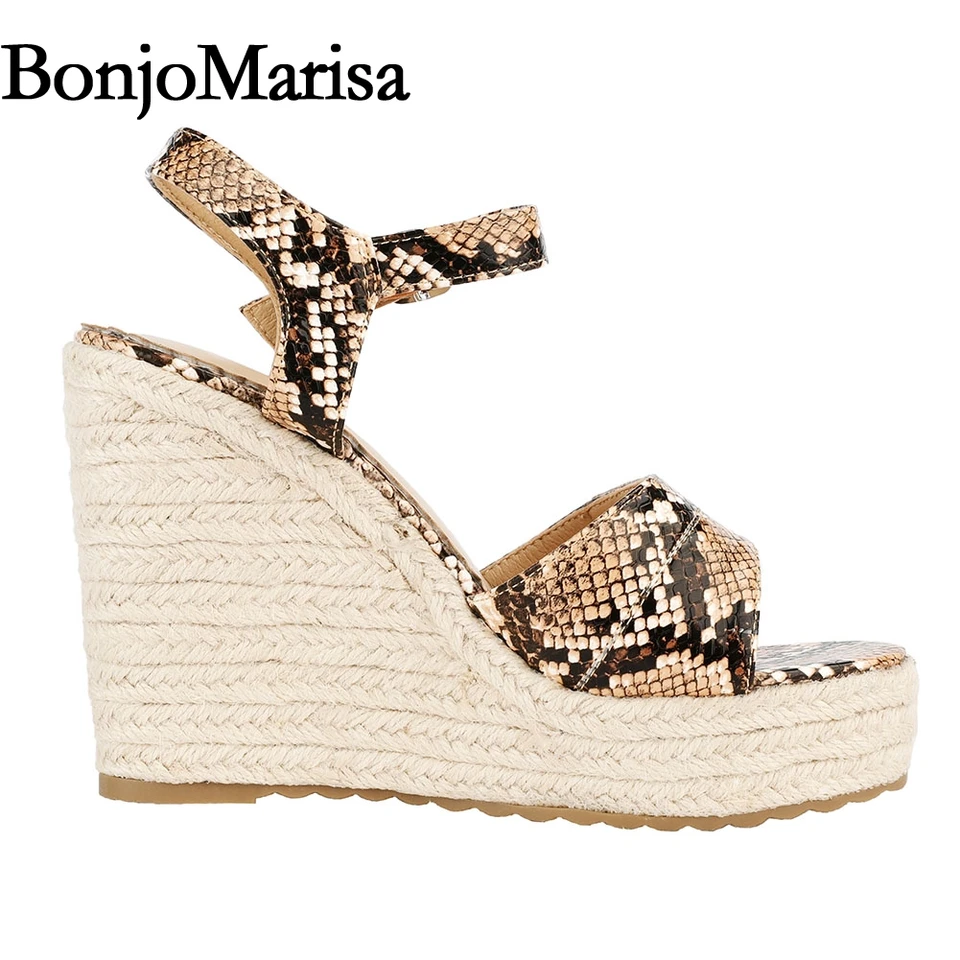 snakeskin platform espadrilles