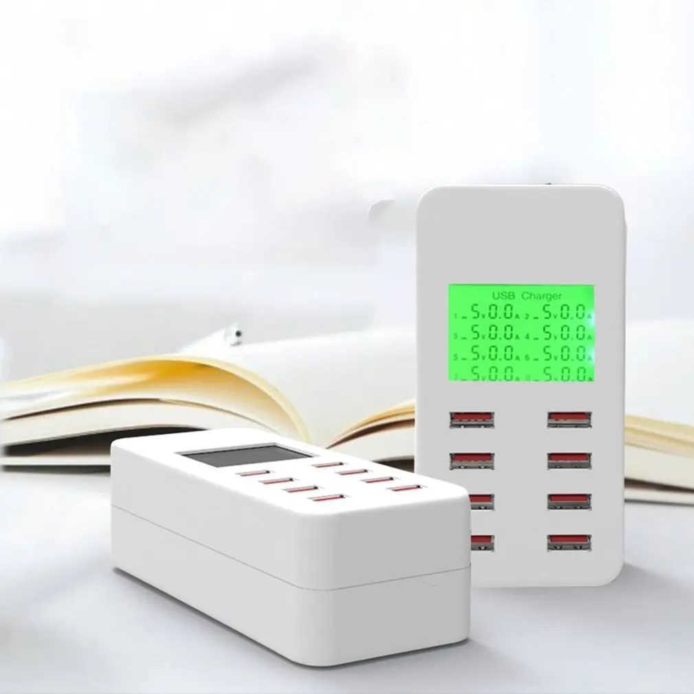 Умное зарядное устройство USB светодиодный дисплей 8 портов 40 Вт Быстрая зарядка для iPhone для iPad для samsung для huawei для мобильного телефона Xiaomi