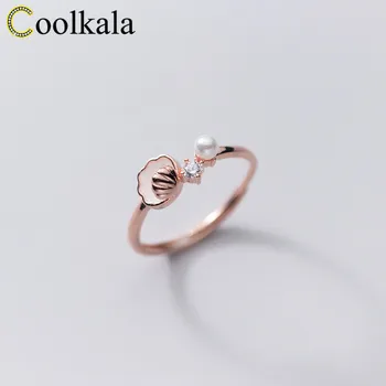 

Coolkala silver hipster cute shell Women's artistic exquisite ring