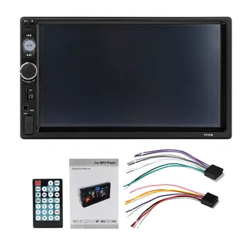 

7010B 7" Double Din Touch Screen Car Audio Stereo Receiver MP5 Player FM Radio Video Bluetooth Media Support MP3/WMA/WAV