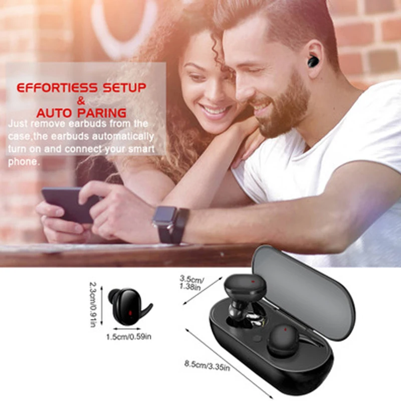 Y30 TWS Wireless Headphones Bluetooth Touch Control Sport Headset Waterproof Microphone Music Earphones Works On All Smartphones