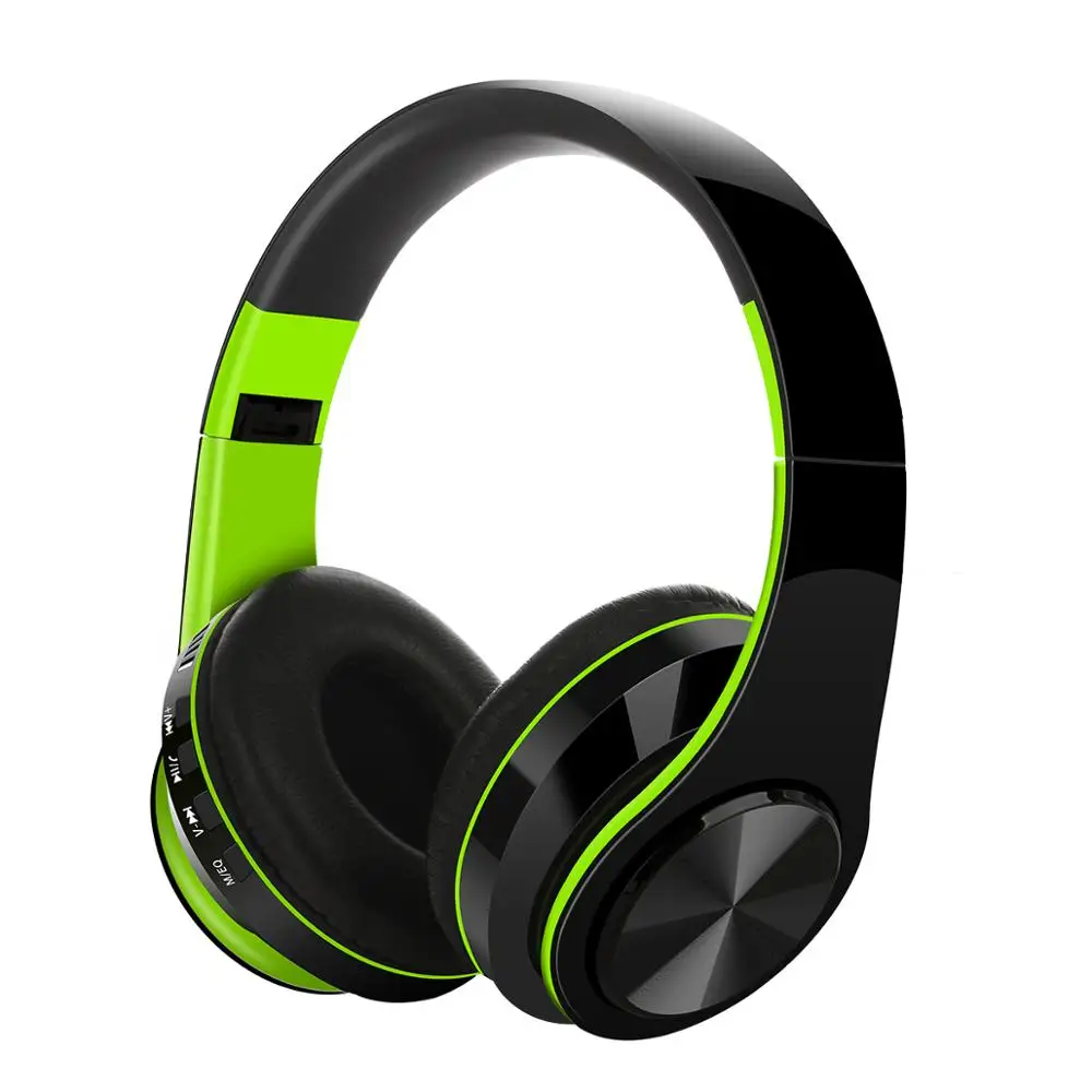 KYCXD TWS bluetooth 5,0 наушники складные глубокий бас стерео Голосовая беспроводная гарнитура для занятий спортом bluetooth гарнитура беспроводные наушники - Цвет: Зеленый