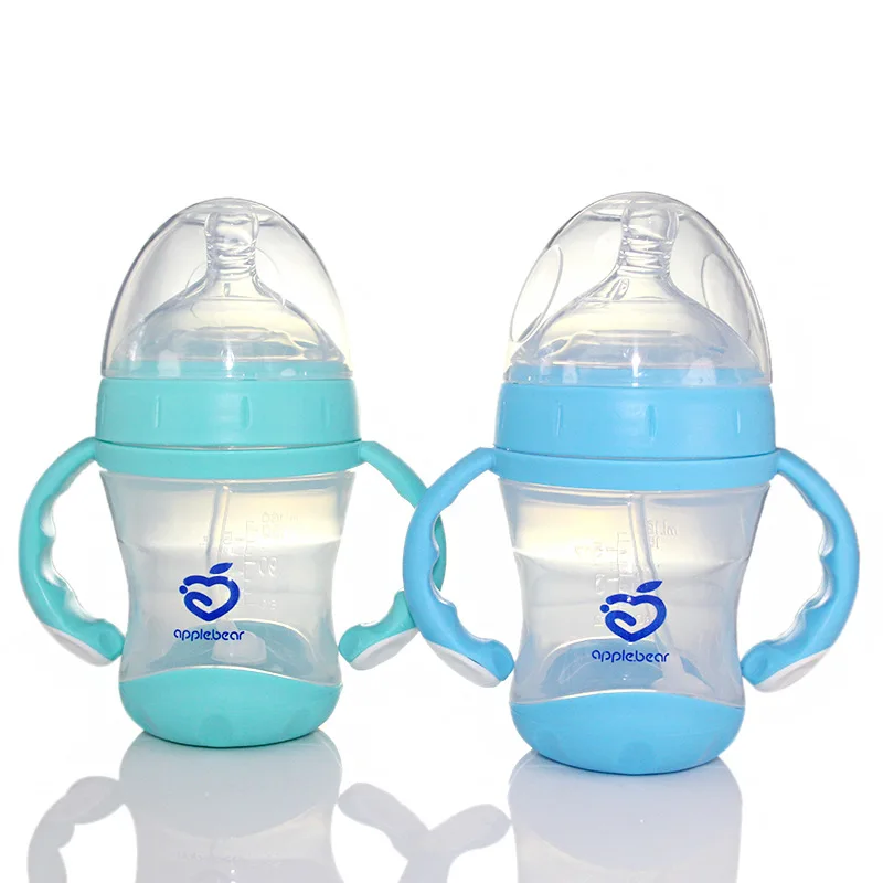 

160ml Baby Milk Feeding PP Bottles Kids Bottle Newborn Wide Mouth Anti-flatulence Bottle with Handle New