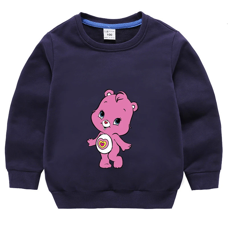 Одежда для мальчиков и девочек Care Bears забавные скрещивающиеся цвет детское модное осеннее топы с круглым вырезом; футболки с изображением мультипликационных персонажей для детей футболка детская толстовка - Цвет: as picture