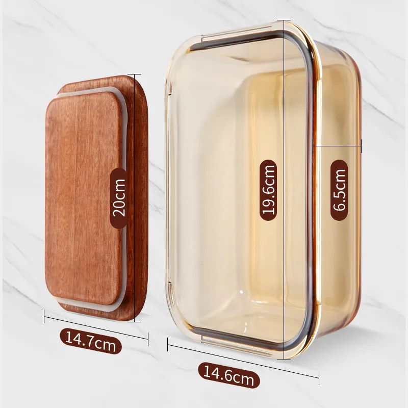 Коробка YUSOTAN bento в японском стиле с деревянной искусственной кожей большой