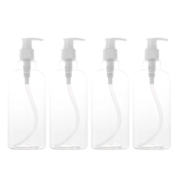 

4PCS 500ml Refillable Pump Bottles Essential Oil Dispenser Liquid Makeup Bottles Empty Lotion Container Foam Pressed Pump Bottle