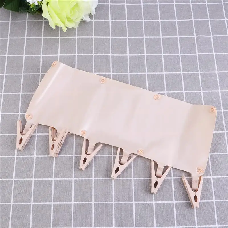 Portable Cloth Hanger Rack Folding Travel Laundry Drying Rack Clothespins Towel Clips For Trouser Coat Towel Socks