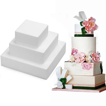 

Square Cake Foam Mould Sugar Craft Party DIY Cake Dummy Modelling Polystyrene Styrofoam Practice Model Kitchen Tool Accessories
