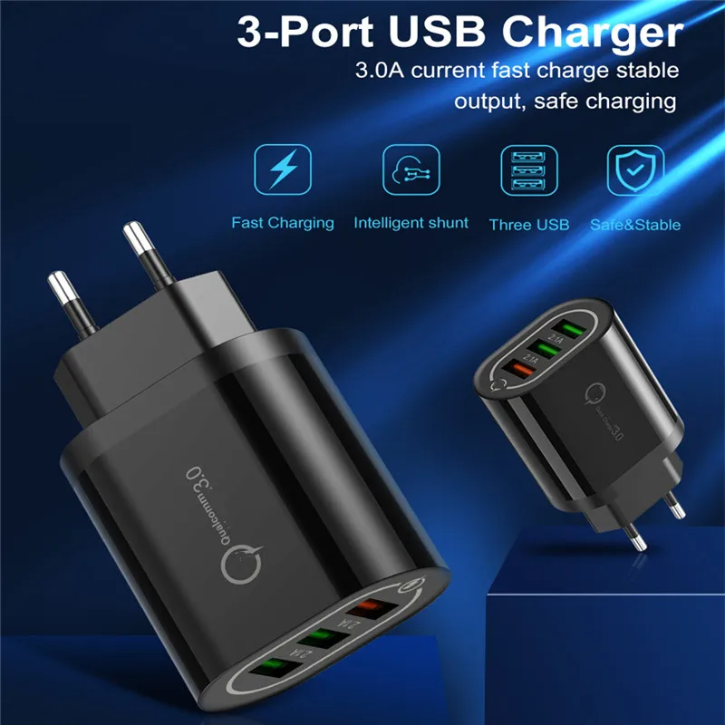 Зарядное устройство USB Quick Charge 3,0 для iPhone X XS XR 8 7 настенное зарядное устройство для телефона Быстрая зарядка для samsung huawei Tablet QC 3,0 зарядное устройство