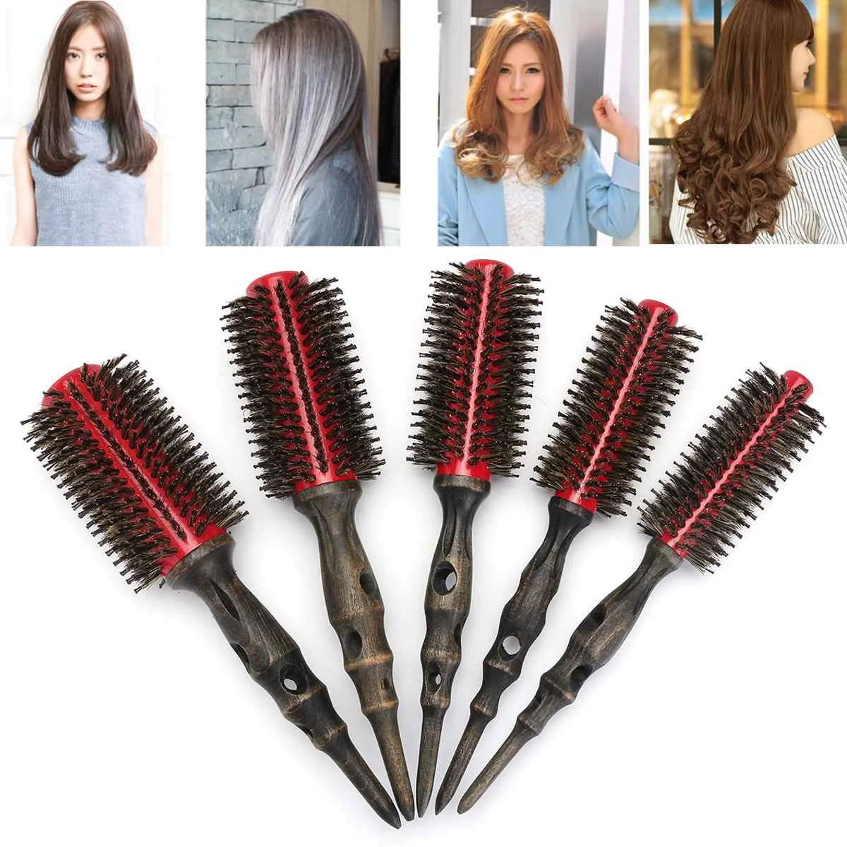 Professional Hair Round Brushes Retro Style Curler Combs Hairdressing