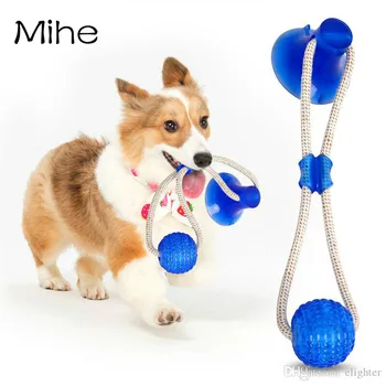

Mihe Pet Molar Bite Toy Multifunction Dog Biting Toys Rubber Chew Ball Cleaning Teeth Safe Elasticity Soft Dental Care Dog Toys