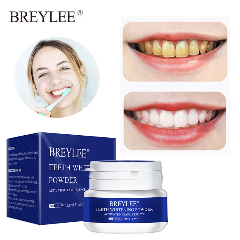 

BREYLEE Teeth Whitening Powder Toothpaste Dental Tools White Teeth Cleaning Oral Hygiene Remove Plaque Stains Toothbrush Gel 30g