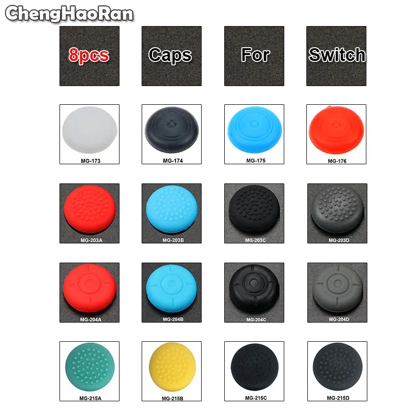 

ChengHaoRan 8pcs Silicone Thumb Sticks Grips Cap Cover For Nintend Switch NS Joy-Con Controller Non-slip Analog Joystick Case