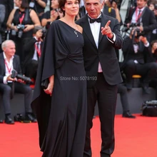 9163 черные прямые платья в пол из спандекса с одним плечом/Вечерние платья Венецианского кинофестиваля