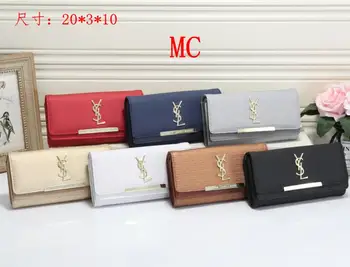 

Luxury Designer Brand YSL- Wallet women Purses Black Brown Bifold Wallet Zipper Coin Purse Wallets Y98