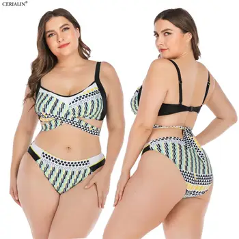 

Sexy Swimwear Women Tieback Swimming Suit Comfortable Bodysuits Fashion Two-Piece Swimsuit Bathing Suits Bikini Plus Size 4XL