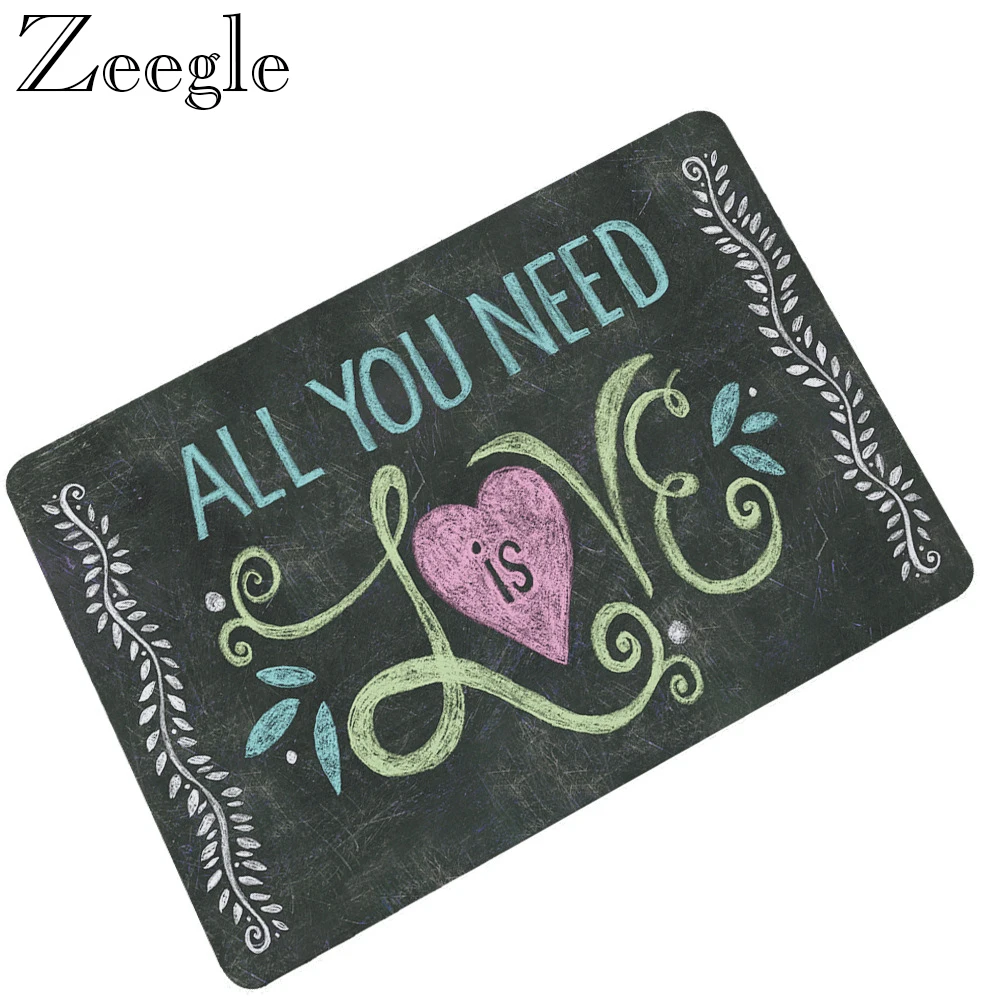 

Zeegle Door Mat Entrance Area Rug Kitchen Carpet Kid Bedroom Floor Mat Home Decor Bath Mat Blackboard Word Pattern Rug