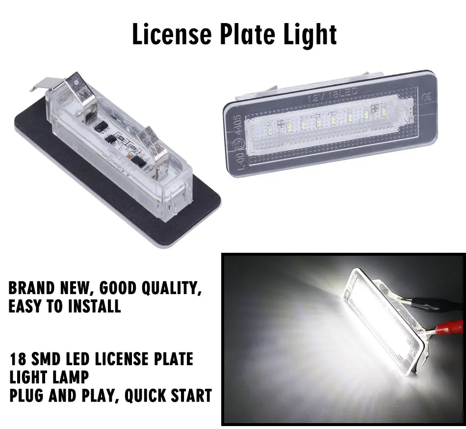 CARLitek одна пара сигнальных ламп номерного знака света для Benz smart White 18LED лампа задний фонарь