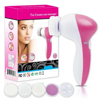 

5-in-1 MULTI-FUNCTION HEADS Facial Cleansing Brushes Waterproof Skin Scrubber Gentle Body Massage Exfoliation Removing Blackhead