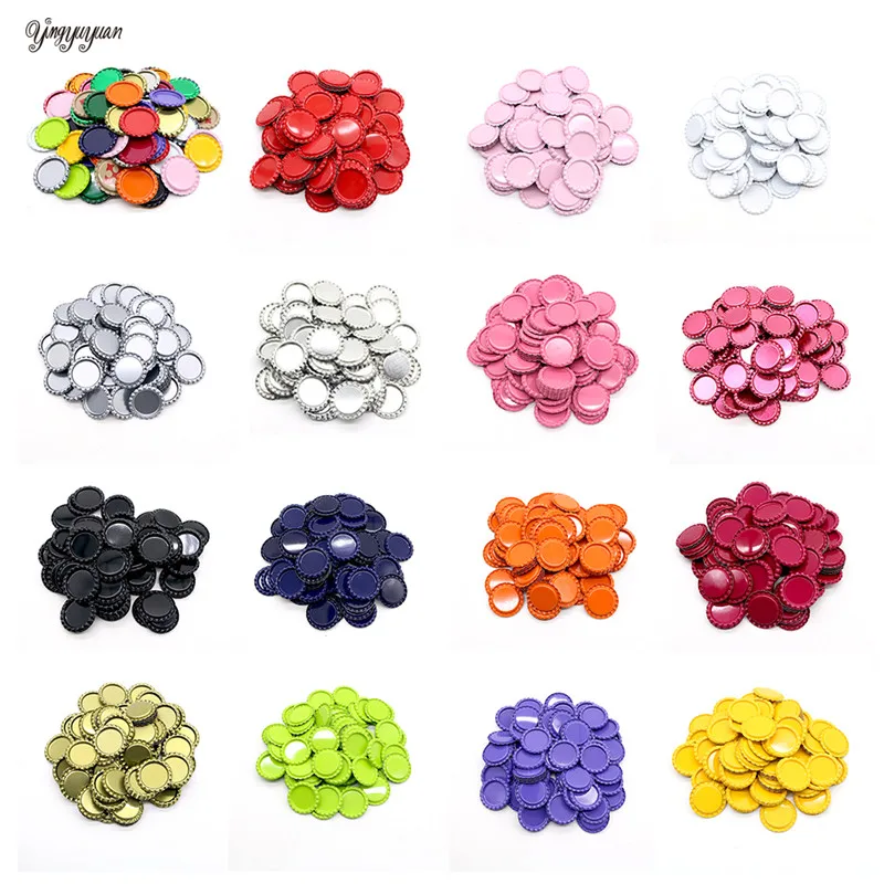 Jewelry Making Supplies 200pcs/lot 25mm Inside Colored Round Bottle Caps for DIY Hairbow