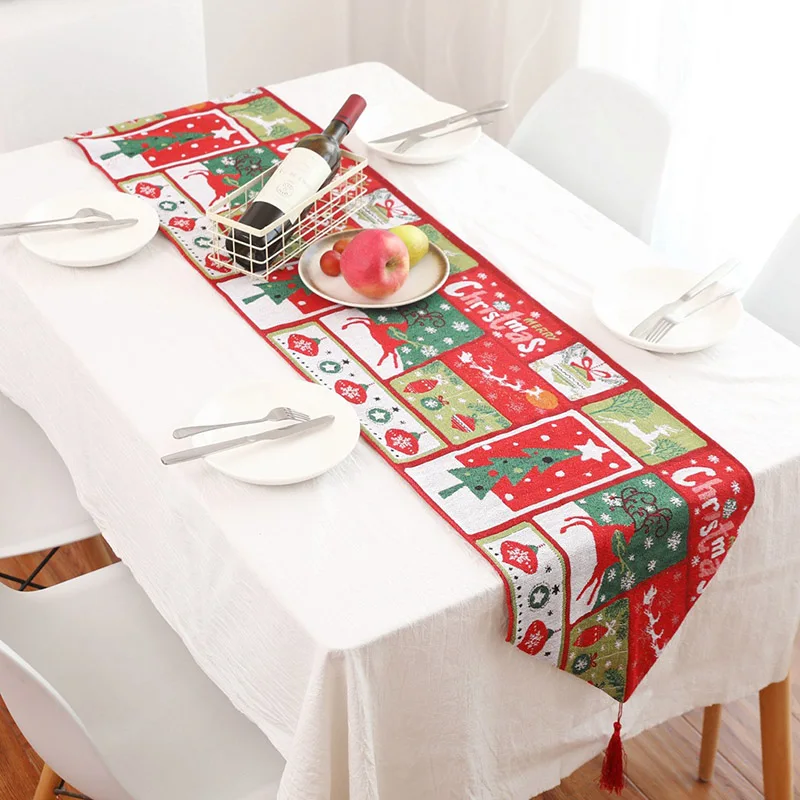 

Christmas Table Runner Tablecloth Cover Xmas Party Home Desk Decor DC112