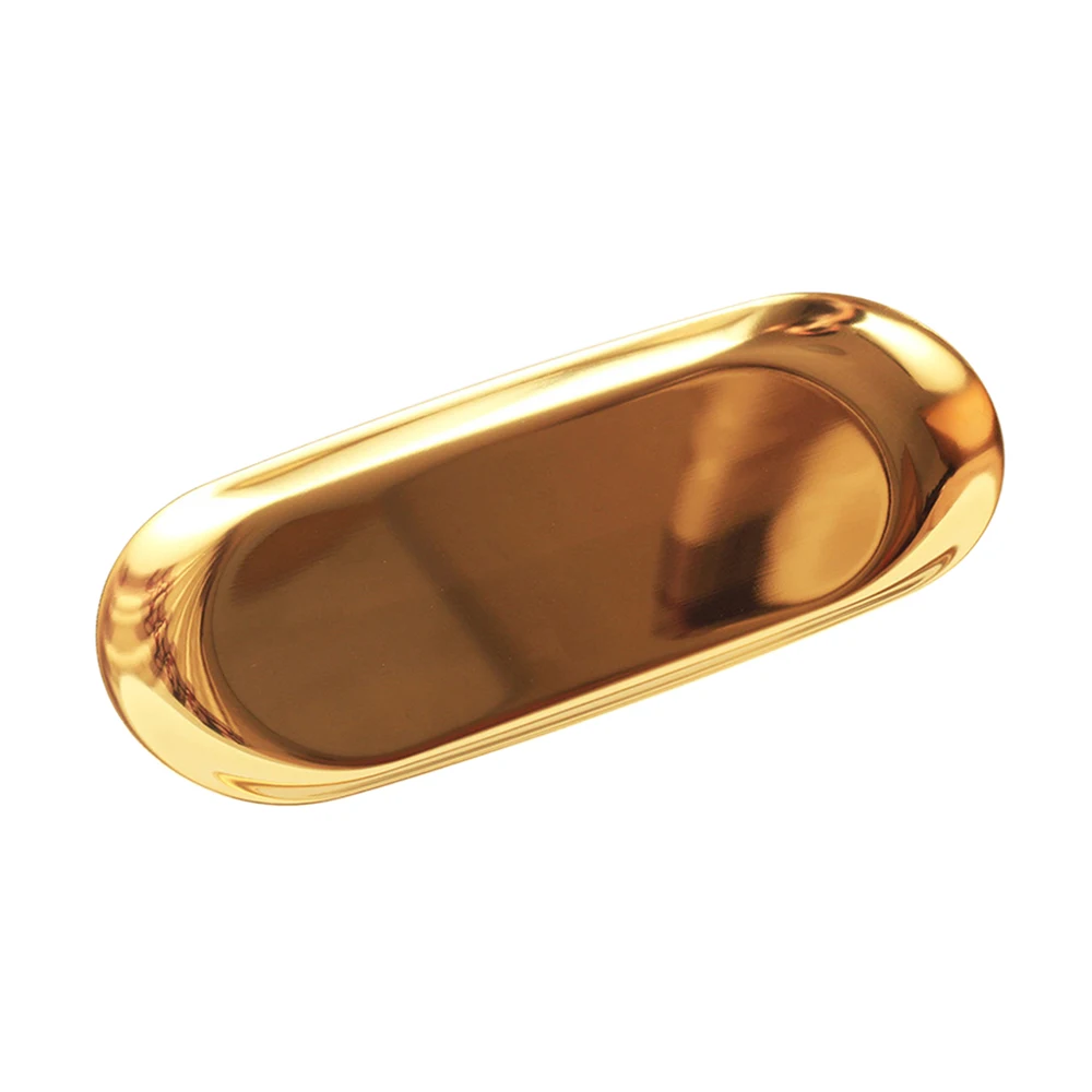 gold L Скандинавский металлический лоток для хранения пластина розового золота роскошный серебряный овальный Пищевой Блюдо тарелка для фруктов ювелирный дисплей ЛОТОК блюдо для сервировки декора - Цвет: gold L