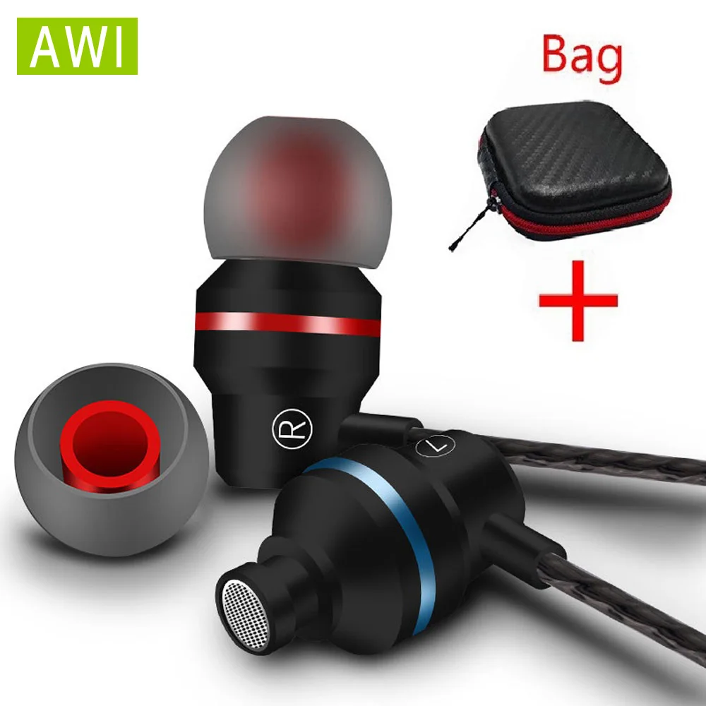 Наушники AWI M51 Super Bass гарнитура спортивные наушники с микрофоном для телефонов Xiaomi