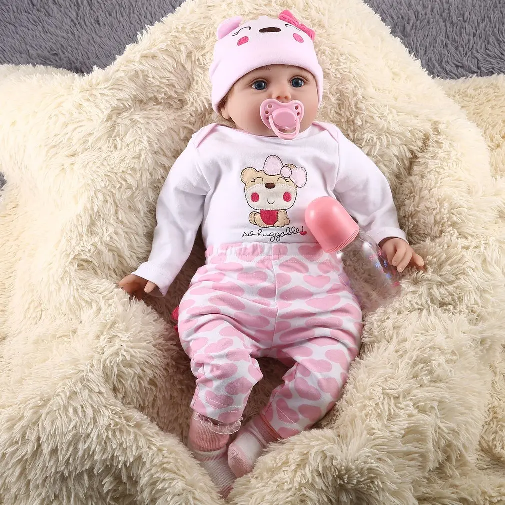 

55CM Cute Baby Reborn Doll Soft Lifelike Girls Newborn Doll Toy Birthday Gifts For Girls Child Bedtime Early Educational Toys