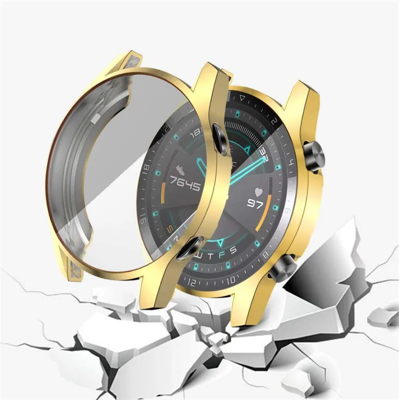 Чехол s с полным покрытием для huawei watch GT2 46 мм, чехол-Протектор, ТПУ, мягкий корпус, Внешняя рамка, защитные Смарт-часы