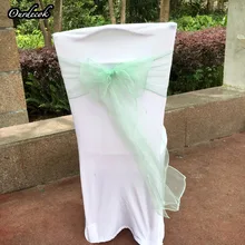 100 шт./лот, мятно-зеленый пояс из органзы Чехол для стула банкетное украшение для свадебной вечеринки