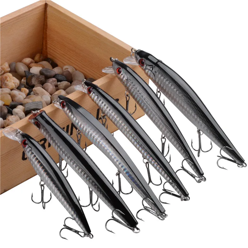 6Pcs Popper Minnow plugs Topwater Bass fishing lure Artificial bait Rattle Wobbler hard lure For Bass Pike Trout Fishing 13~22g