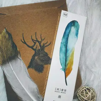 

30 Pcs/lot Cute Creative Colorful Feather Paper Bookmark Birds in Memory Stationery Bookmarks Book Clip Office School Supply