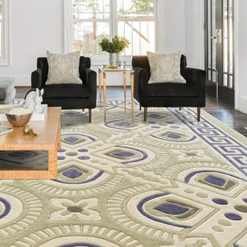 

Big size decoration wedding luxury wool thicken handmade area rug, Romantic 3D pattern wool thick living room rug