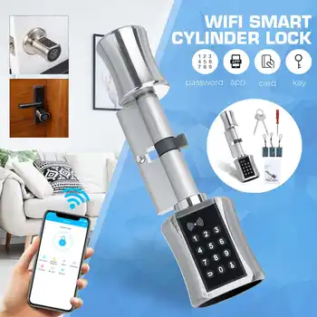 

Smart Cylinder Lock With remote APP Keyless Electronic Door Lock bluetooth Wifi Lock Digital Code RFID Card Electric Lock