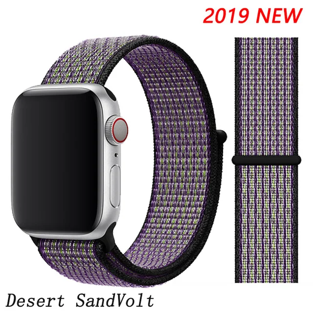 Desert SandVolt Ремешок для наручных часов Apple Watch Series 5/4/3/2/1 38 мм 42 мм мягкий нейлон дышащий сменный ремешок Спортивные петли для наручных часов iwatch серии 40 мм 44 мм - Цвет ремешка: Desert SandVolt