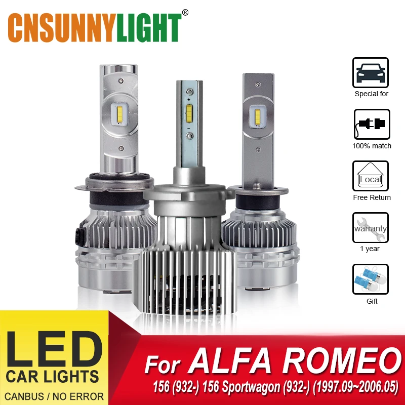 

CNSUNNYLIGHT Car Headlamp Bulbs For ALFA ROMEO 156 (932_) 156 Sportwagon (932_) (1997.09~2006.05) Foglight Bulbs 6000K Headlamp
