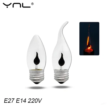 E14 E27 Led Vlam Lamp Vintage Vlam Effect Fire Light Lamp Flickering Emulatie 3W Ac 220V Staart Retro decor Led Kaars Lamp E14 E27 Led Vlam Lamp Vintage Vlam Effect Fire Light Lamp Flickering Emulatie 3W Ac 220V Staart Retro decor Led Kaars Lamp