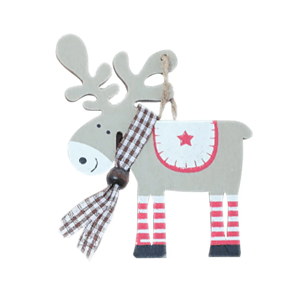 Хаки Christmas Decorations Mini Christmas Tree Painted Wooden Gift Decoration Pendant Home Decor Hot Sale - Цвет: Хаки