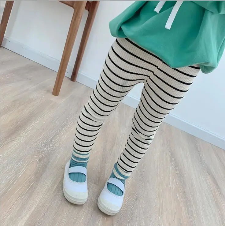 New Stylish Boys Girls Striped Pants Autumn Fashion Kids Leggings 1-7 Years
