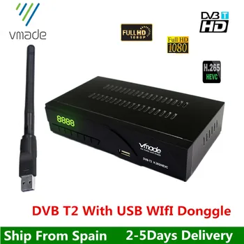 

Vmade DVB-T2 H.265/HEVC digital set top boxes DVB T2 Terrestrial Receiver TV tuner Support Youtube USB WIFI with RJ45 DVB Tuner