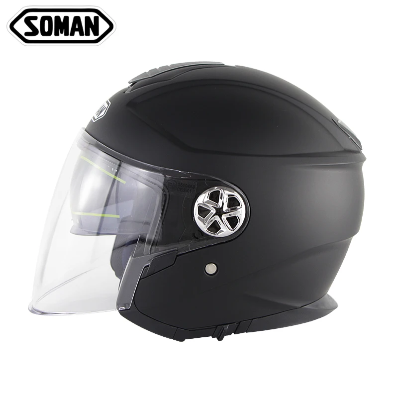SOMAN 519 Capacete de Motocicleta, двойной козырек, открытый шлем для женщин, безопасный мопед, ретро электрический мотоциклетный шлем ECE