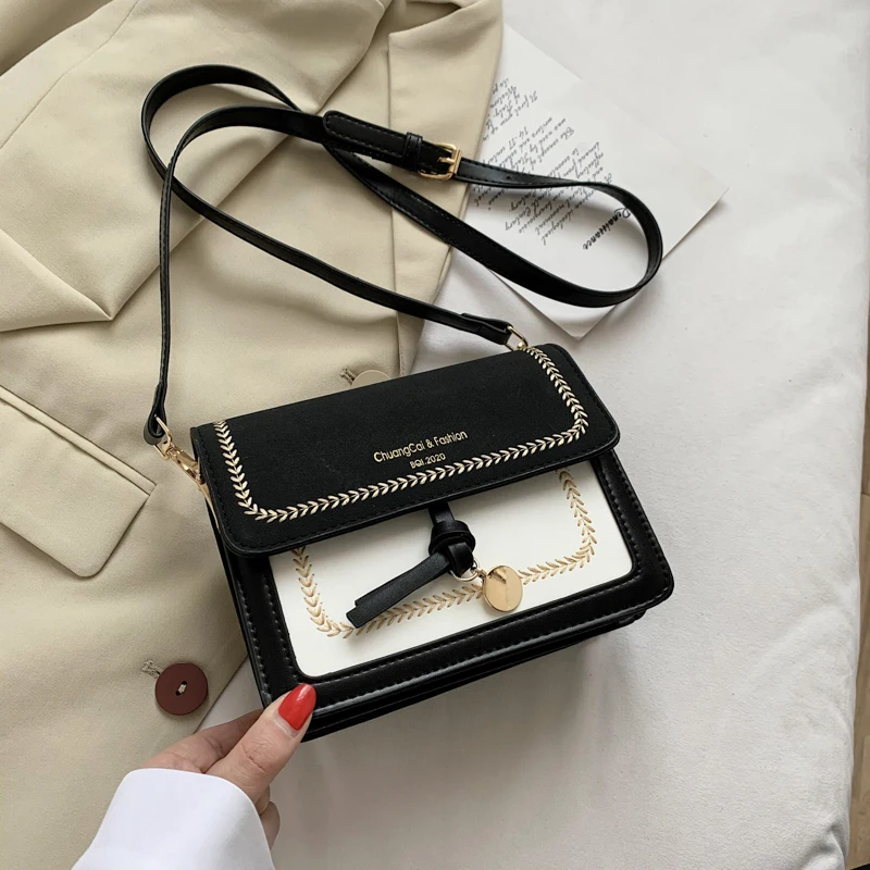 

2020 summer new style shoulder bag fashion small square bag hit color small bag lady bag messenger bag mobile phone bag wallet
