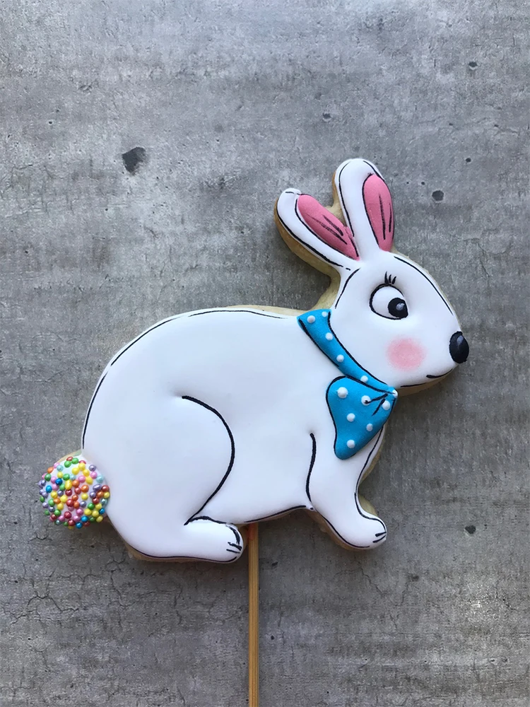 KENIAO Rabbit Bunny Cookie Cutter for Kids-9.8 x 8.5 CM-Woodland Animal Biscuit Fondant Bread Mold Stainless Steel