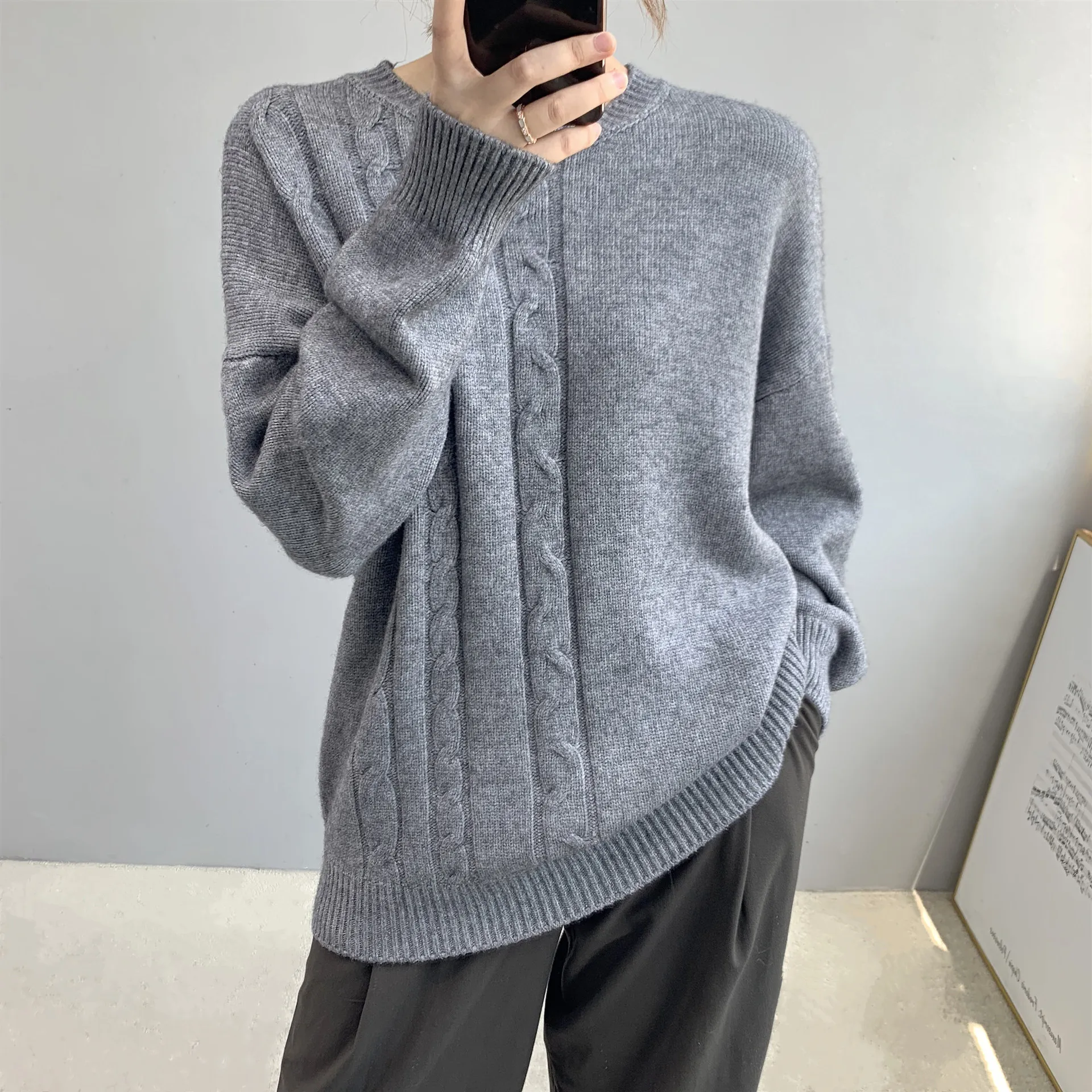 Women Winter Tops Long Sleeve Knitted Thick Sweater O-Neck Knitting Pullover Female long Sleeve Jumpers sweater top truien dames