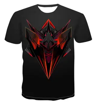 

New hot-selling men's short-sleeved T-shirt 2020 3D printing color fashion printing geometric arrow direction men's and women's